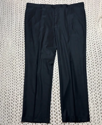 Loro Piana Zanella $590 Wool Dress Pants Black Slacks 46x33 Trousers Italy NWOT - Image 1 of 4
