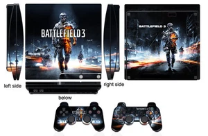 Skin Sticker for PS3 PlayStation 3 Slim and 2 controller skins Battle Q202 - Picture 1 of 1