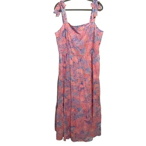 Nuevo con etiquetas Maxi Vestido Talbots Rosa y Azul Floral Sin Mangas Corbata Correas Talla 18 Bolsillos - Imagen 1 de 8