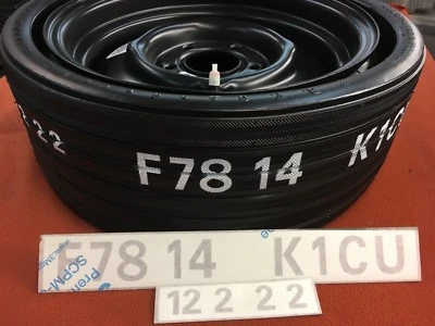 CUDA CHALLENGER F 78 14 SPACE SAVER TIRE STENCIL  DECAL 1970 1971 AAR T/A HEMI - Image 1 of 4