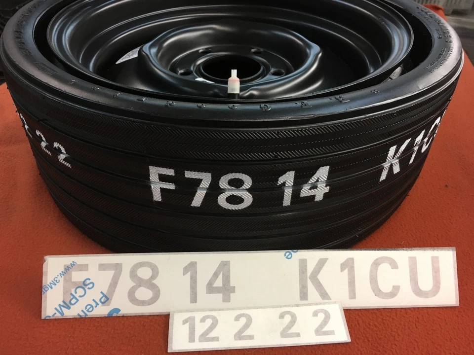 CUDA CHALLENGER F 78 14 SPACE SAVER TIRE STENCIL  DECAL 1970 1971 AAR T/A HEMI - Image 1 of 4