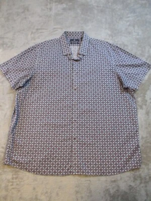 Hart Schaffner Mark Shirt Mens XXL Purple Geometric Comfort Stretch Short Sleeve - Image 1 of 4