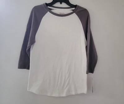 Camiseta deportiva de béisbol Merona para hombre talla S blanca gris manga 3/4 raglán nueva con etiquetas Foto 1 de 4