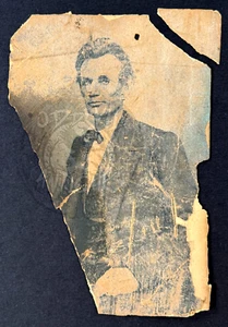 1800s Abraham Lincoln Portrait photo on paper FRAGMENT - Picture 1 of 16