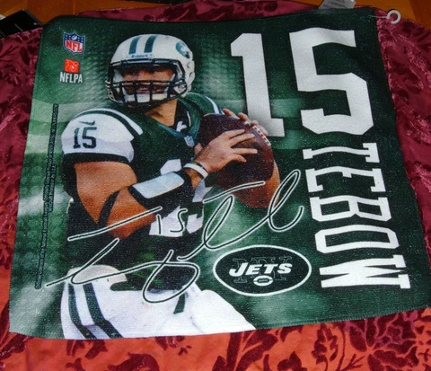 TIM TEBOW #15 NEW YORK JETS 15" X 16 MICO FIBER  COLLECTION TOWEL AND DECALS NFL Cover