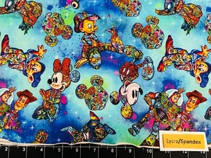 Tina SCRAP Lycra 9"x14"+ Custom Pinocchio Mickey Stitch Tumbler Disney Fabric - Picture 1 of 1