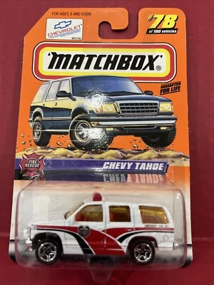 1999 Matchbox #78 Fire Rescue Chevy Tahoe (WHITE) - Image 1 of 4