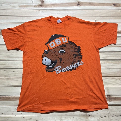 Vintage Oregon State Beavers Big Face OSU Shirt Single Stitch Men’s Size Large Cover