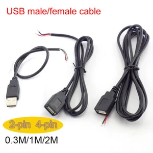 0.3/1/2M USB 2.0 A Type Male/Female 2/4 Pin Data Charge Cable Line Connector DIY - Picture 1 of 13