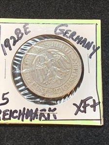 1928 E Germany WEIMAR REPUBLIC 5 Reichsmark KM#56 XF COIN - Picture 1 of 4