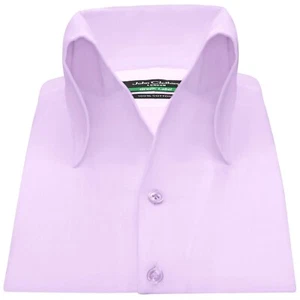 Hoher offener Button-Down Kragen Flieder 100% Baumwolle Hemd für Herren Party Style Unikat - Bild 1 von 10
