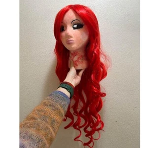 Lockige rote Meerjungfrau Perücke für Frau lang wellig Cosplay Haare für Halloween Party - Bild 1 von 6