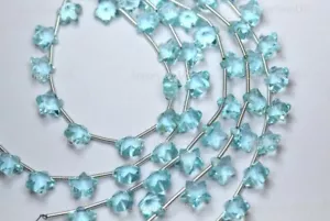 5 Match Pair, Sky Blue Quartz Cut Stone Faceted Star Shape Beads, Size-8.00mm - Picture 1 of 5