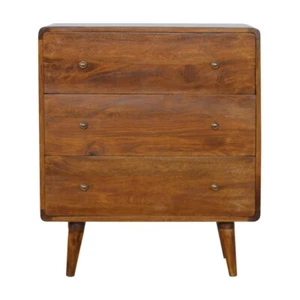 Chest of Drawers Cabinet Storage Mid Century Nordic Retro Style Chestnut Wood - Picture 1 of 10