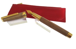 STYLO PLUME DE PRESTIGE JACQUES HERBIN "CARAVELLE" BOIS NOYER NEUF DE STOCK M578 - Imagen 1 de 12