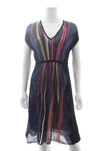 M Missoni Abito A Righe In Cotone E Lino / Multi - Foto 1 di 4