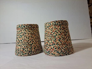 2 VTG Christmas Mini Lamp Shades Bulb Table Wall Sconce Light Mini Chandelier - Picture 1 of 14