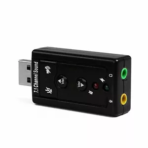 USB 2.0 External 7.1 Channel 3D Virtual Sound Card Mic Adapter Laptop PC #15 NEW - Picture 1 of 6