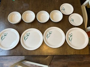 Vintage Homer Laughlin Green Field Plates bowls dessert Best China USA NICE! - Picture 1 of 11