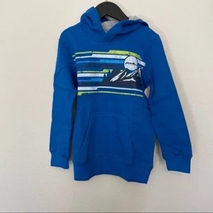 NWT Eddie Bauer boys graphic camp fleece hoodie sweatshirt sz.XS(5/6) - Picture 1 of 3