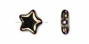 1 Std(35) Czech Pressed Glass Iris Brown 11x11mm Star Beads  with 0.9-1mm Hole * - Picture 1 of 1