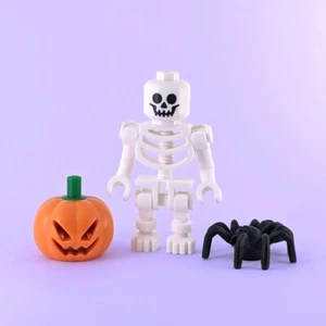 Gruseliges Lego Halloween Set mit weißem Skelett, Jack-o'-Laterne und Spinne - Bild 1 von 7