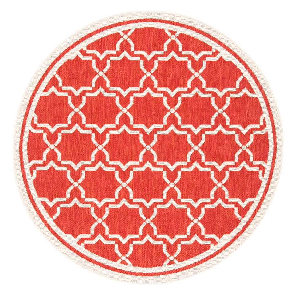 SAFAVIEH Outdoor CY6916-248 Courtyard Collection Red / Bone Rug - Image 1 of 4