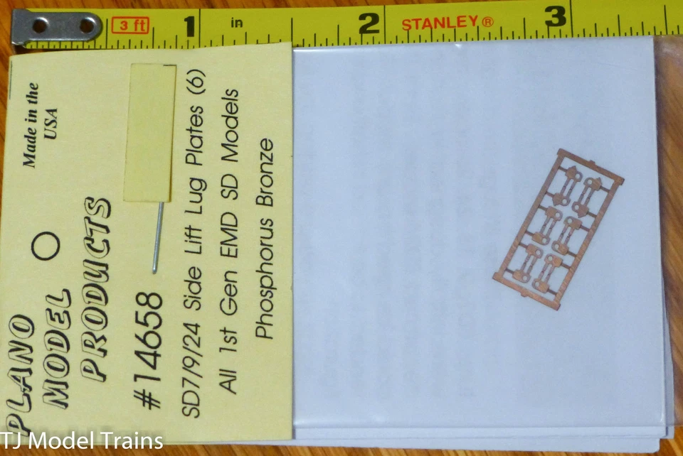 Placas de elevación lateral de bronce fósforo Plano #14658 -- Se adapta a EMD SD7/9/18/24/26 Foto 1 de 1