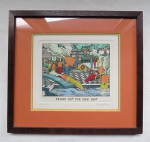David Bigelow Carrot Print "Trying out the new suit" - Signed & Framed - Picture 1 of 5