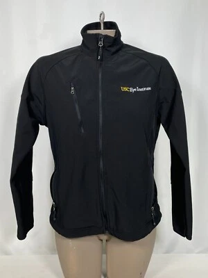Chaqueta cortavientos forrada de lana con cremallera completa USC Eye Institute negra para mujer PEQUEÑA Foto 1 de 4
