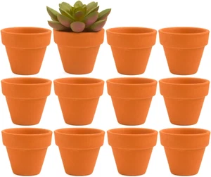 Mini Terracotta Clay Flower Pots 2 Inch with Drainage Holes for for Tiny Cactus - Picture 1 of 12