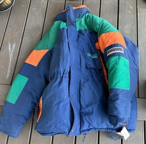 vintage 90's First Down Exploration Gear colorblock down jacket XXL NWT - Picture 1 of 4