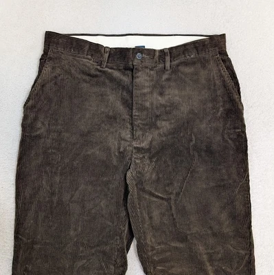 Polo Ralph Lauren Corduroy Pants Mens 36x32 Chinos Dark Brown Straight Flat - Image 1 of 4