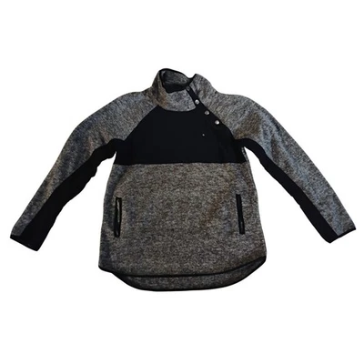 Acogedor suéter polar gris negro a presión GameDay Couture para mujer S Holiday Foto 1 de 4