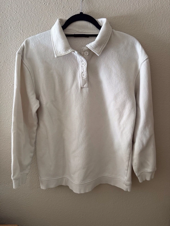 Sudadera para mujer Zara crema, talla pequeña Foto 1 de 4