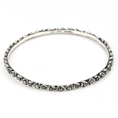 Brazalete grande apilable rosa plata esterlina delgada O Paz Israel 8,25" Foto 1 de 4