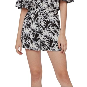 Diane Von Furstenberg Edria Palm Print Silk Blend Black And White Shorts 4 - Picture 1 of 8
