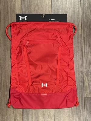 Under Armour Hustle Sack Bag Drawstring Backpack College Red - Image 1 of 4