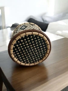 Handwoven Bamboo & Rattan Pen Holder With Natural Salingkawang Binding 1setx5pcs - Picture 1 of 5