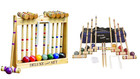 8 Player 32" - CROQUET SET BAG CADDY - Maple & Brass  Lawn Games Amish USA
