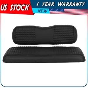 Universal Black Vinyl Staple Golf Cart Seat and Back Cushion Covers - Picture 1 of 7