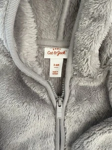 Cat & Jack Baby Fleecejacke grau Bärenohren - Größe 3-6 Monate - weich & kuschelig! - Bild 1 von 3