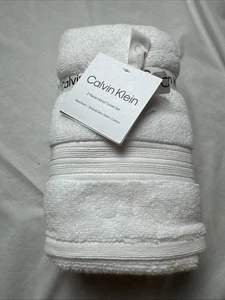 Calvin Klein Handtuch 2 Stück weiß 16”x30” 100% Baumwolle - Bild 1 von 8