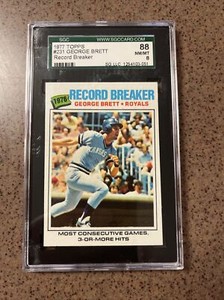 1977 Topps #231 George Brett Royals HOF Record Breaker SGC 88 NM-MT 8