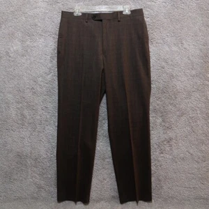 Polo Ralph Lauren Pants Men's 34x32 Brown Dress Slacks Window Pain Plaid VTG - Picture 1 of 13