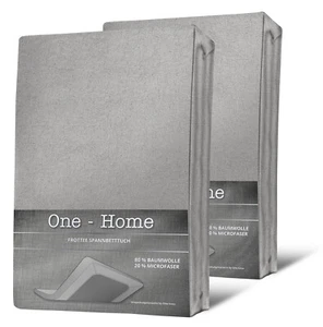 2er Pack Spannbettlaken FROTTEE 140x200 cm - 160x200 cm silber Spannbetttuch Set - Bild 1 von 5