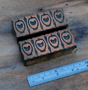 letterpress printing blocks ornament Art Nouveau frame wood rare copper rare ! - Picture 1 of 2