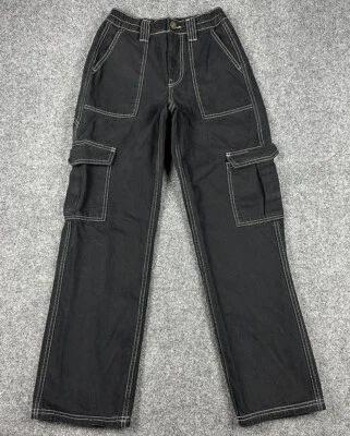 复古 BDG 滑冰牛仔裤女式 24X28 码黑色牛仔嘻哈 Y2K 复古垃圾货物 — 第 1/4 张图片