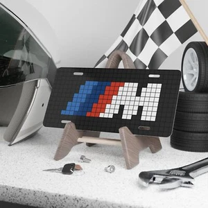 For BMW Custom Vanity Plate for Car Enthusiast Pixelated M Series Design Car Tag - Picture 1 of 8