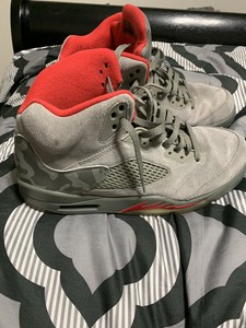 jordan 5 grey and red
